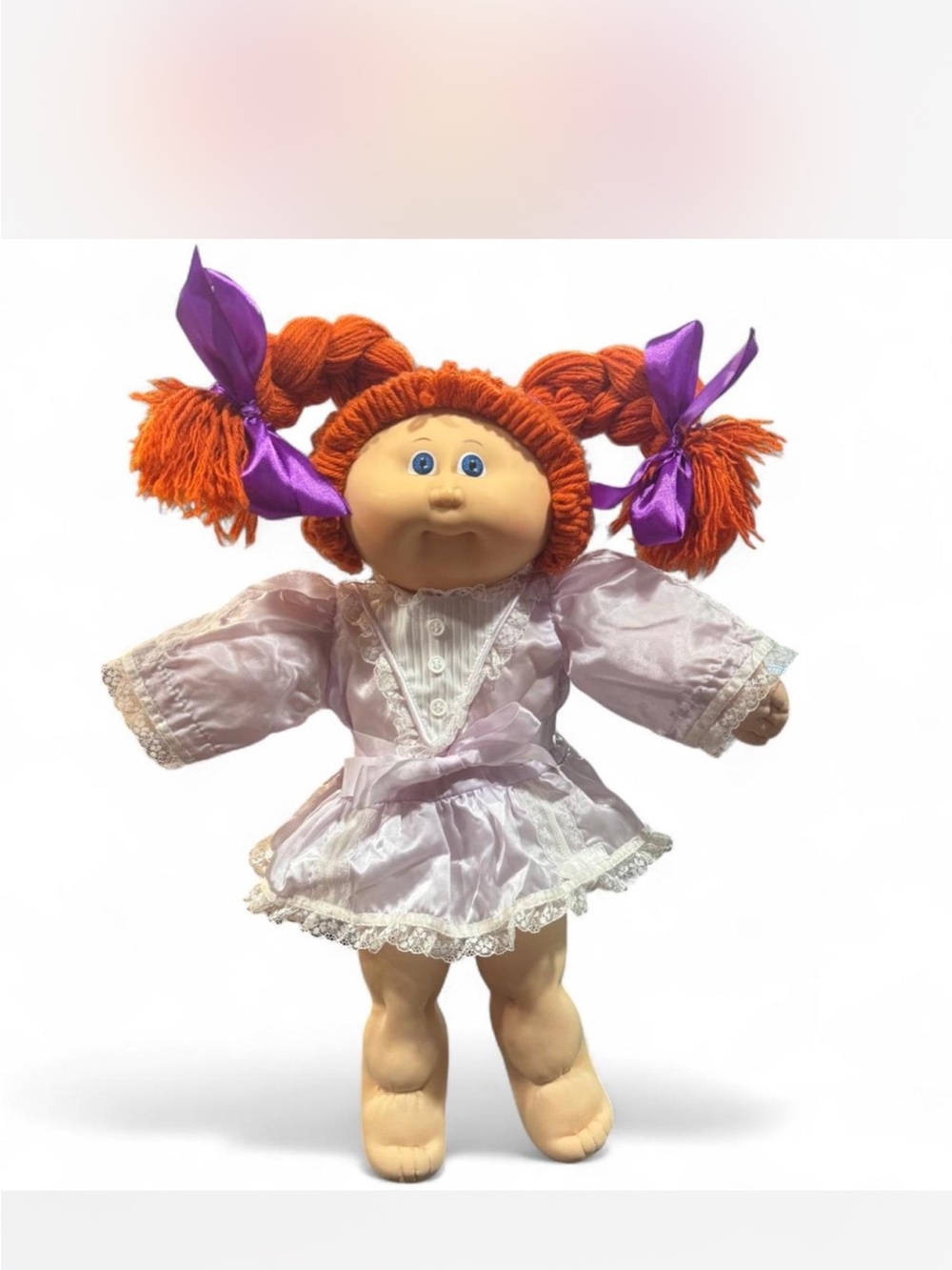 1985 Cabbage Patch Kids Doll with Orange Hair and Purple Bows